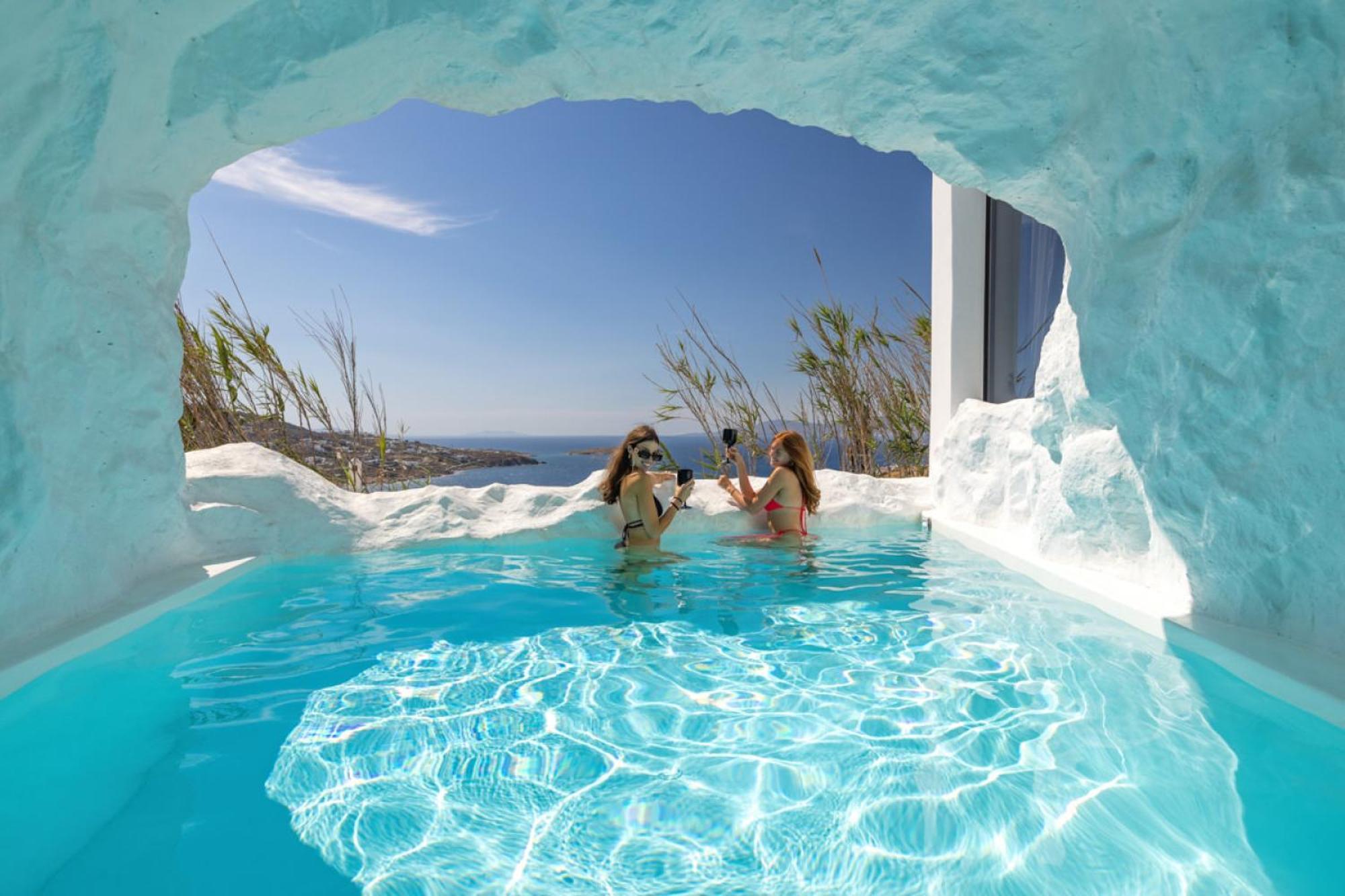 Black With Cave Heated Pool