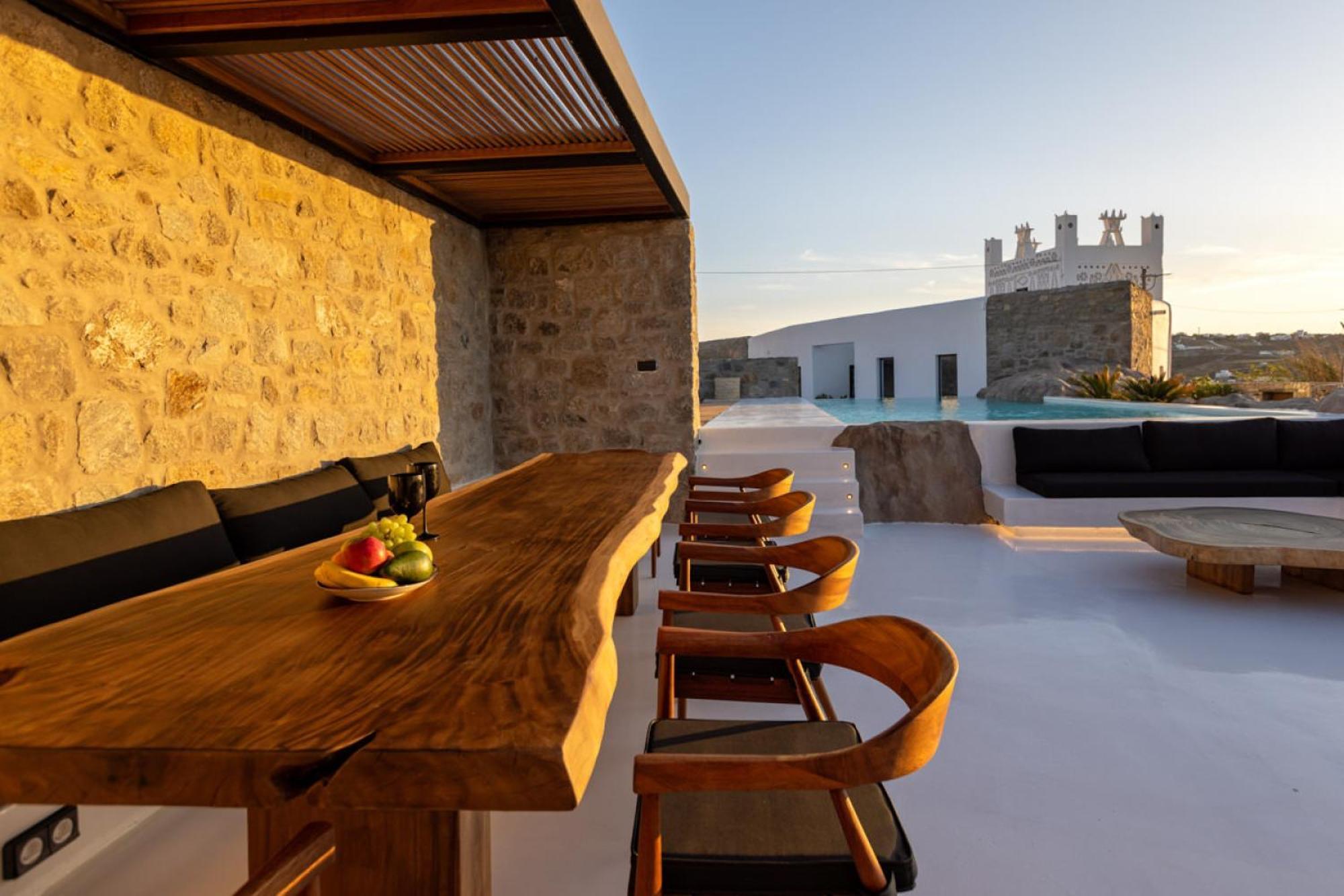 Black With Cave Heated Pool Villa Mykonos Town